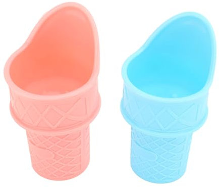 Reusable Ice Cream Cone Ice Cream Scoop Spoon 4 Set Ice Cream Holder PP Material Lightweight Compact Stand Securely