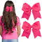 Lot de 2 pinces à cheveux en satin avec gros nœuds, pour filles, rouge rose