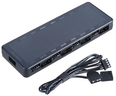 ARGB PWMs Fan Hubs Controller mit 8 Port SATAs Power Input und Fernbedienung für PC-Gehäusekühlung