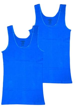 Toker Collection Damen Unterhemd, 100% Baumwolle, 2 Stück, Rundhalsausschnitt, Reguläre Passform, Klassisch