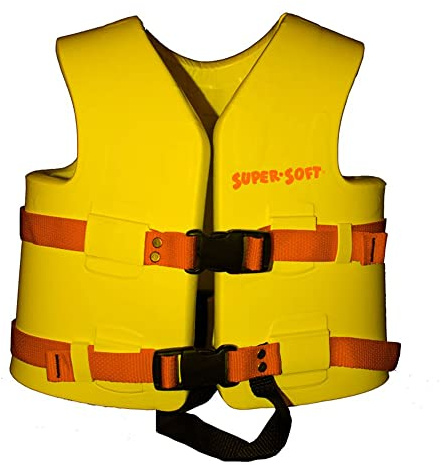 TRC Recreation Super Soft Child Size X Small Life Jacket USCG Approved Vinyl Coated Foam Swim Vest for Kids Swimming Pool and Beach Gear, Yellow