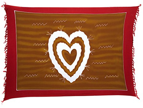 Ciffre Sarong Pareo Wickelrock Dhoti Lunghi Tuch Strandtuch Loop Herz Groß Wickeltuch