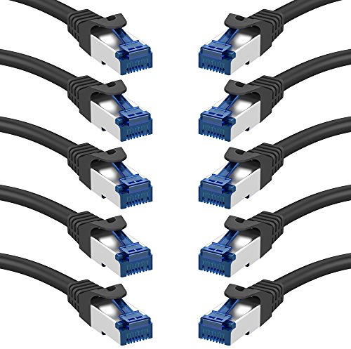 KabelDirekt Netzwerkkabel – Überträgt maximale deutsche Glasfaser-Geschwindigkeit – Netzwerk, Ethernet Kabel, LAN & Patch Kabel – 10x 0,25m – In 0,25-30m – Gigabit-Netz, Router/Modem, RJ45 (silbern)