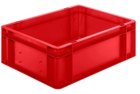 EURO-Behälter | Wände und Boden geschlossen | LxBxH 400 x 300 x 145 mm | Rot | VE 5 Stk