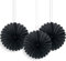 Black Solid Tissue Paper Fans (15cm) 3 Pieces - Vibrant Hanging Decorations for Parties & Events