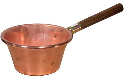 Home Casserole à Polenta avec Manche en Bois, Rond, Cuivre, 26 cm,