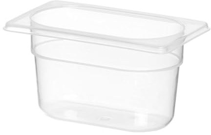 HENDI Gastronormbehälter, Temperaturbeständig von -40° bis 80°C, Skalierung, Geruchs- und geschmackneutral, 1L, Polypropylen, GN 1/9, 176x108x(H) 100mm, Transparent