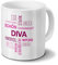 printplanet Tasse mit Namen Diva Positive Eigenschaften Tagcloud - Pink - Namenstasse, Kaffeebecher, Mug, Becher, Kaffeetasse