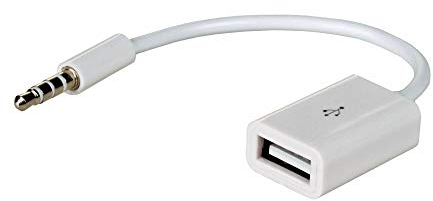 akyga AK de AD de 24 - Adaptador de cable mini jack 3.5 a USB, hembra, Blanco