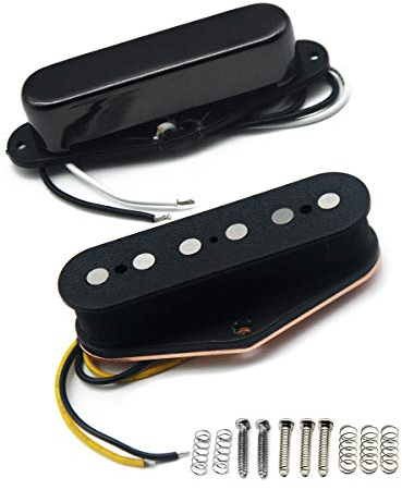 FLEOR Vintage Single Coil Pickups Set Black Neck & Bridge Pickup (50mm/55mm) Aimant Alnico 5 pour pièces de guitare de Style TL TE