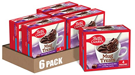Mug Treats Hot Fudge Brownie Mix with Fudge Topping, 4 Servings, 13.9 oz. (Pack of 6)