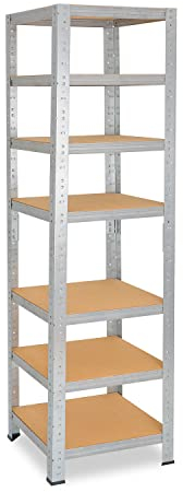 shelfplaza® 180x50x50cm Home Étagère Charge Lourde galvanisé/Etagere Metallique 7 Niveaux / 125kg capacité Charge/Etagere en Metal, étagères de Rangement & Etagere Rangement Garage Acier
