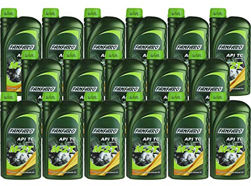 17x1 Liter FANFARO M-2T Universal 2-Takt API TC Motorrädöl Zweitakt Motoröl Öl