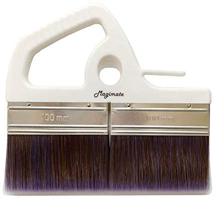 Magimate Grand pinceau de peinture, 20,3 cm, large pinceau pour sols, portes, pâte à papier peint et terrasses, filament synthétique doux avec poignée ergonomique, blanc