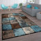 Paco Home Teppich Wohnzimmer Vintage Kurzflor Orientalisch Modern Rautenmuster Geometrisches Design Braun Türkis, Grösse:240x340 cm, Farbe:Braun