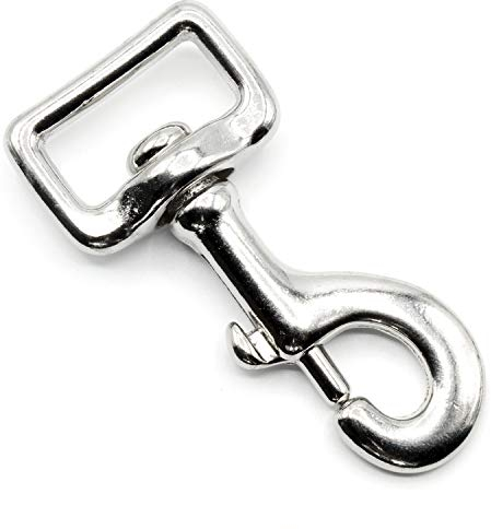 HEAVYTOOL Bolzenkarabiner 32mm x 95mm drehbarer gerader Wirbel Zinkdruckguss vernickelt (5 Stück) Haken Drehgelenk Hundeleine Halsband Taschen Schlüsselanhänger