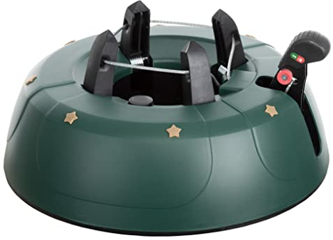 Brandsseller Pied de Sapin de Noël avec Technologie de Levier de Pied, Technique Mono-câble et Technique sécurité - pour Arbres jusqu'à 2,0 m - Couleur: Vert