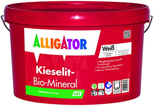 Alligator-Kieselit-Bio-Mineral - Wandfarbe weiß - Deckkraftklasse 1 - Innenwandfarbe (2,5 Liter)