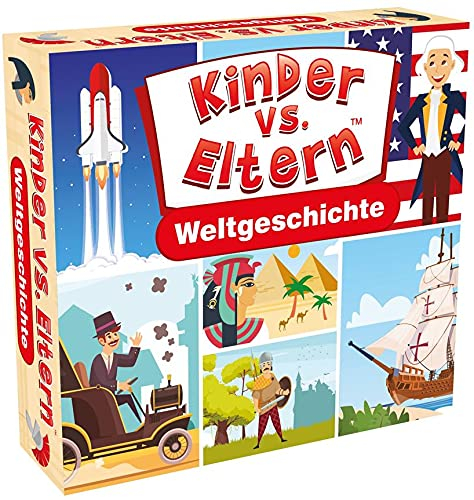 Quizspiel für Kinder Brettspiel Familienquiz Weltgeschichte Viele interessante Fakten | Kinder Contra Eltern | Alter 7+