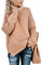 Imuedaen Pullover Damen Elegant Rollkragenpullover Langarm Strickpullover Lässiges Stricken Pulli Winter Sweatshirt Oberteile (A Rosa, XL)