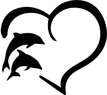 SCSHY Auto-Aufkleber 14Cm * 15.8Cm Mode Karosserie Dekoration Love Dolphin Car Aufkleber Vinyl Decals Schwarz/Silber