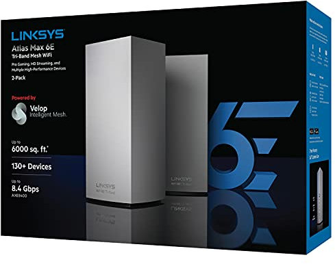 Linksys MX8502 Atlas MAX 6E - Juego de 2 Sistemas de Malla de Triple Banda Wi-Fi 6E