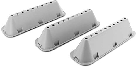 DL-pro Lot de 3 nervures de tambour - 18,4 x 5,3 x 4 cm - Pour Indesit Hotpoint C00065463 Whirlpool Bauknecht 482000022670 - Robuste - Avec 10 trous - Blanc