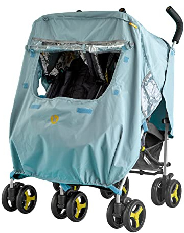 Koo-di Splish Splosh Universal-Regenschutz für Doppelkinderwagen, wasserfeste Regenabdeckung, passend für jeden Standard-Doppelwagen, Kinderwagen und Buggy