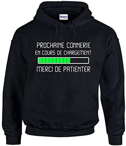 Prochaine connerie en cours de chargement merci de patienter Sweat à Capuche LCD Humour Geek Jeux Vidéo Ado Gamer Console Idée Cadeau Vintage années 80