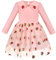 Sunny Fashion Robe Fille Rose Fraise Sequin Jupe Appliqué Arc Manche Longue 4 Ans