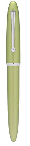 Hongdian 620 Füllfederhalter, gebogene Iridium-Feder, hellgrüner Schaft, glattes Schreibgerät mit Konverter und Metall-Federmäppchen-Set