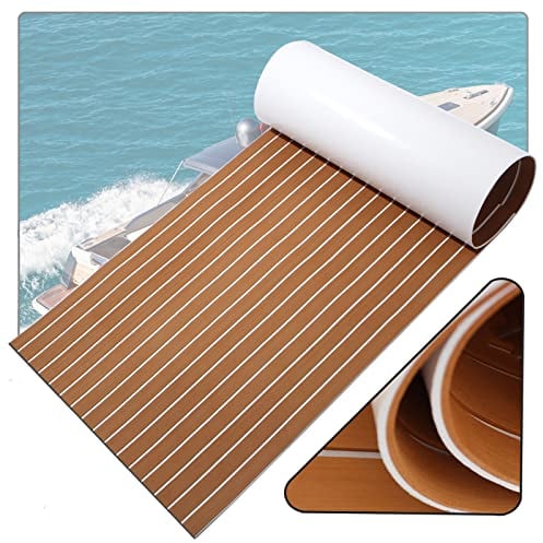 EVA Schaum Boot, EVA Schaum Bodenbelag, Yacht Bodenbelag, Teak Eva Schaum Deck Teppich Selbstklebend Deck Bodenbelag Teppich Für Yachten, Motorboote, Surfbretter, Schwimmbäder usw. (240 x 90cm)