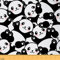 Panda Stoff Meterware Kawaii niedlicher Panda Dekostoff zum Quilten Nähen schwarz weißer Panda Polsterstoff Cartoon Riesenpanda Stoff für Kinderkleidung DIY 92 x 150 (HxB) Schwarz Weiß