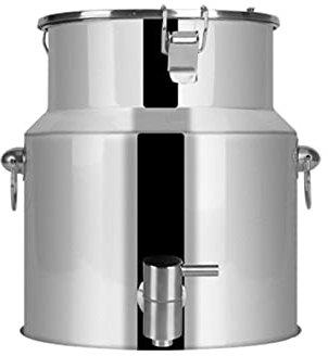 Lata de leche de acero inoxidable 5L/9L/14L Cubo de vino Cubo de mano Jarra Tanque de barril de aceite con tapa sellada y lata de leche con grifo / 14L