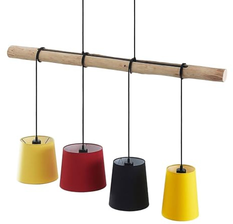 Lindby Pendelleuchte Hinai (Skandinavisch) aus Textil (4 flammig, E27) - Deckenlampe Esstischlampe Hängelampe Hängeleuchte Wohnzimmerleuchte