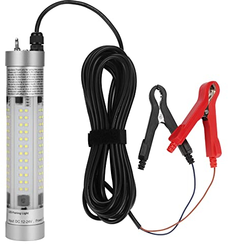 LOQATIDIS 180 LED luz Pesca Sumergible Calamar, 12-24V 80W 9600 Lúmenes Durable Aluminio Pesca Nocturna Hielo buscador de Peces lámpara atún Atracción en Agua Dulce y Salada para Barcos muelles