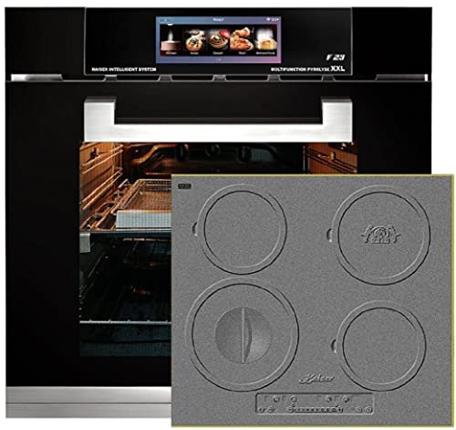 Kaiser Pyrolyse Backofen LaPerle »EH 6344+ KCT 6705 RI«, Elektro Backofen, TFT Display, Air fryer,Bratautomatik,79L + Induktions-Kochfeld, 4 Kochzonen, Einbau Herd, Power Booster,
