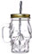 Caribou Living Tasse en verre transparent motif tête de mort avec couvercle et paille 400 ml