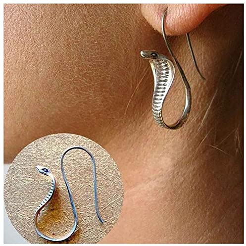 Cimenexe Punk Schlange Ohrringe Schlange Tropfen Ohrringe Silber Viper Haken Ohrringe Gothic Schlange Ohrringe Retro Kobra Ohrringe Schmuck Für Frauen Und Mädchen