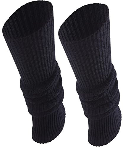 TODO Warm Wool Women's Leg Warmers - Soft, Flexible keep Heat in Winter (Navy)