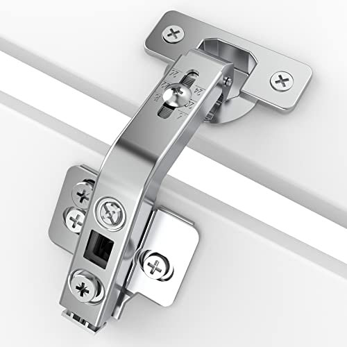 Chibery - Paquete de 2 bisagras 135° para armario rinconero Lazy Susan, base de bisagra ajustable 3D, superpuestas y ocultas, para armarios de cocina, puertas plegadas o sustitución de herrajes