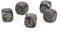 W6 Würfel (16mm) in Silber grau/Golde Punkte - Made in Germany - WeLoveBeads - 5 Stück