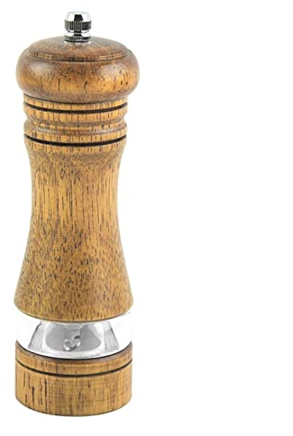 Pepper Grinder Pepper Grinder - Wooden Salt and Pepper Mill with Wood Holder Manual Pepper Grinder Set Adjustable Ceramic Kitchen Spices Mill (Color : Brass) (Brass)