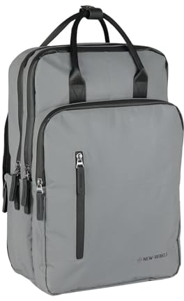 New Rebels William Reflect Milwaukee Rucksack - 15,6-Zoll-Laptopfach mit wasserdichtem Reißverschluss - Gepolsterte Rückengurte - ideal als Schulranzen Silver Metallic-Reflexion