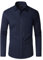 J.VER Hemd Herren Langarm Navyblau Oberhemden Regular Fit Freizeithemden Bügelleichtes Elastisches Business Shirt 3XL