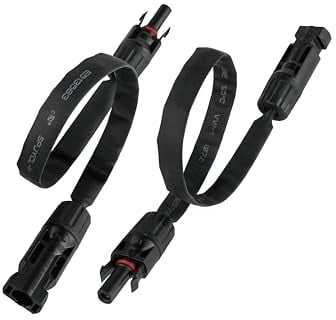 kabelmeister Solar-Fensterdurchführung MC4 kompatibel, 2er Set, schwarz, Flexible Länge: 30 cm