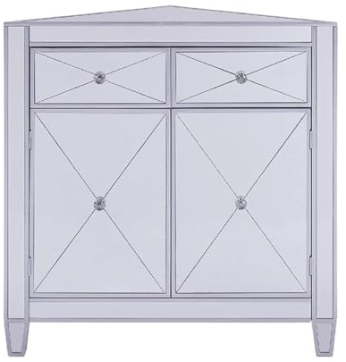 GUERNSEY Anrichte Verspiegelter dreieckiger Schrank, zweitüriger Esszimmer-Eckschrank, moderner minimalistischer Aufbewahrungsschrank, nordisches Wohnzimmer-Sideboard Buffetschrank