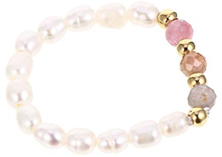 CALLARON Schmuck 1 Stk Wulstige Perlenring Modeschmuck Für Damen Modischer Damen-feinring All-match-ring Perlenringe Stapelringe Für Frauen Fingerring Liebhaber Elastizität Perlenstickerei