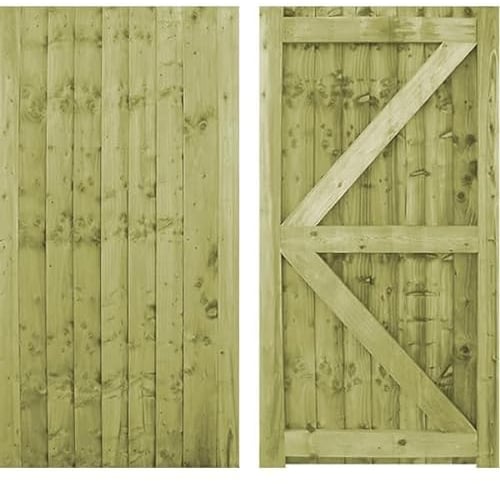 Wooden Featheredge Garden Gate Pedestrian Gate Wooden Pressure Treated 6ft 180cm (180cm High x 75cm Wide x 6cm Deep)