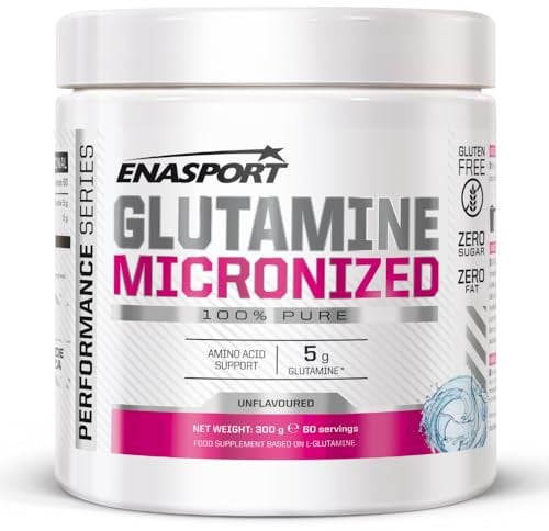 Glutamina en polvo 300g - Enasport, Sin sabor, Favorece la recuperacion muscular.